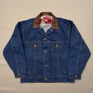 Vintage Marlboro Country Store Leather Collar Denim Jacket